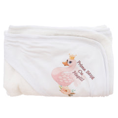 Set prima baita dupa botez cu nasii, body, prosop si saculet cu mirodenii, Model cu lebada, REC3096