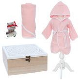 Set baita de a doua zi de la botez, halat si prosop din muselina, borcan mirodenii si cutie, REC3416