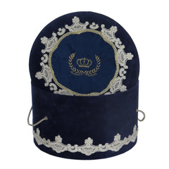 Cutie catifea transport trusou bleumari cu Coroana, REC3004