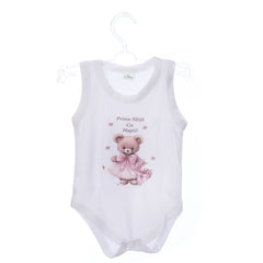 Set prima baita dupa botez cu nasii, body, prosop si saculet cu mirodenii, Model cu Ursulet, REC3097