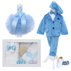 Set trusou botez cu ingeras bleu, 14 piese, REC3401