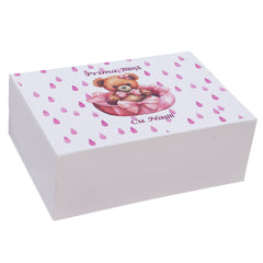 Set prima baita dupa botez cu nasii, body, prosop si saculet cu mirodenii, Model cu Ursulet, REC3101