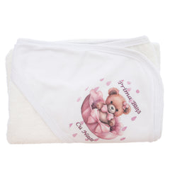 Set prima baita dupa botez cu nasii, body, prosop si saculet cu mirodenii, Model cu Ursulet, REC3101