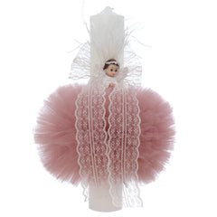 Trusou botez cu ingeras Evelyn, culoare roz pudrat, REC3168