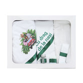 Trusou pentru botez de baieti, Model imprimat cu Safari, verde, 6 piese, Recostore®, REC2510