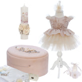 Set trusou botez cu lebada pentru fetite, 13 piese, REC3485
