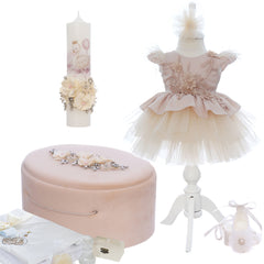 Set trusou botez cu lebada pentru fetite, 13 piese, REC3485
