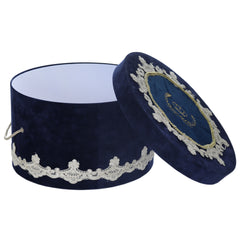 Cutie catifea transport trusou bleumarin cu Coroana, REC3004