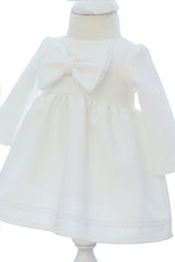 Rochie alba eleganta pentru botez fetita, REC3338