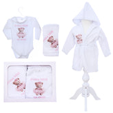 Set pentru prima baita cu nasii, halat, prosop si body, Model cu Ursulet, REC3105