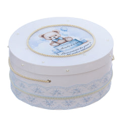 Cutie transport trusou cu ursulet, alb, REC3367