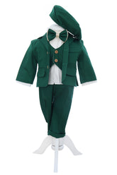 Costum verde botez baieti, compus din 5 piese, Recostore®, REC3107