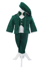 Costum verde botez baieti, compus din 5 piese, Recostore®, REC3107