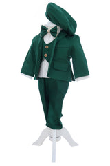 Costum verde botez baieti, compus din 5 piese, Recostore®, REC3107