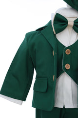 Costum verde botez baieti, compus din 5 piese, Recostore®, REC3107