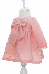 Rochie cu fundita pentru botez, REC3342