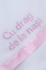 Trusou complet pentru botez de fete personalizat cu Pisicuta Marie, trusou,  lumanare, rochita cu bentita si pantofiori, roz, 10 piese,  Recostore®, REC2695