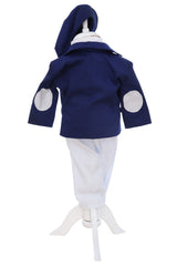 Costum bleumarin-alb, botez baieti, compus din 5 piese, Recostore®, REC3109