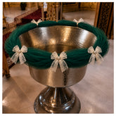 Decor elegant pentru cristelnita, tull verde cu fundite, 3M, Recostore®, REC5016/1