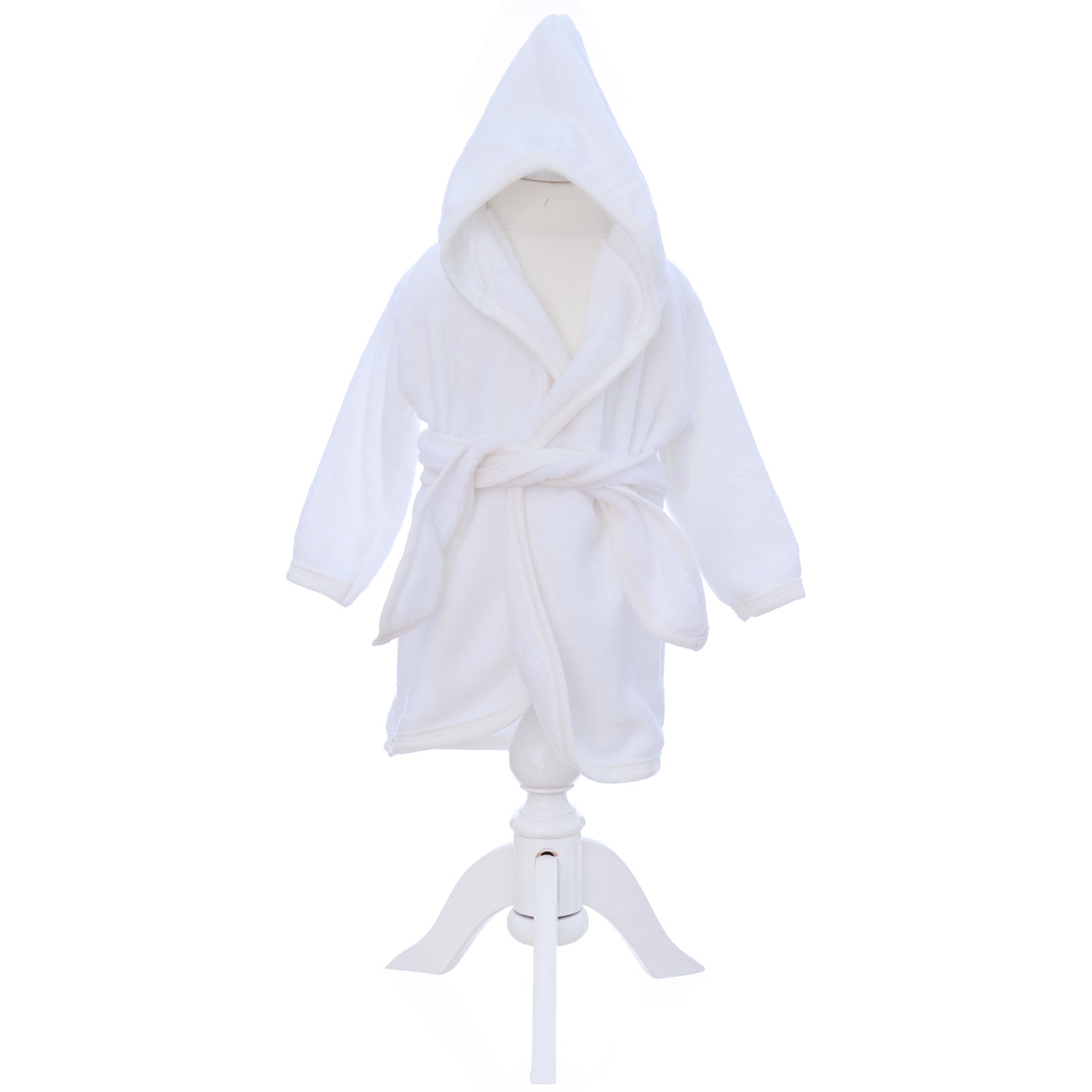 Halat cocolino, alb, de baie, cu gluga si cordon, pentru bebelusi, REC3111