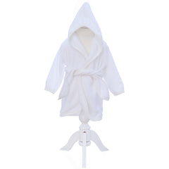 Halat cocolino, alb, de baie, cu gluga si cordon, pentru bebelusi, REC3111