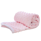 Paturica Roz, Minky dublata, cocolino-bumbac, pentru bebelusi, 75x75 cm, REC3112