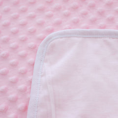 Paturica Roz, Minky dublata, cocolino-bumbac, pentru bebelusi, 75x75 cm, REC3112