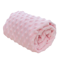 Paturica Roz, Minky dublata, cocolino-bumbac, pentru bebelusi, 75x75 cm, REC3112