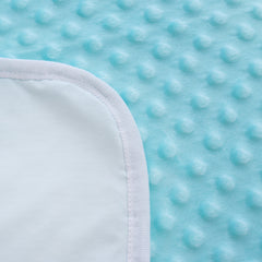 Paturica bleu, Minky dublata, cocolino-bumbac, pentru bebelusi, 75x75 cm, REC3113