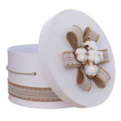 Trusou simplu pentru botez, model floare de bumbac, 9 piese, alb, Recostore®, REC3115