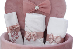 Trusou botez cu ingeras roz pudrat, 9 piese, REC3423