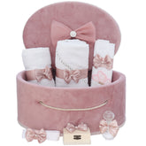 Trusou botez cu fluturas roz pudrat, 9 piese, REC3424