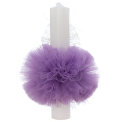 Lumanare botez, ingeras, 30x5.5 cm, lila, Recostore®, REC5004/9