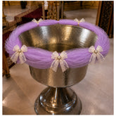 Decor elegant pentru cristelnita, tull lila cu fundite, 3M, Recostore®, REC5016/3