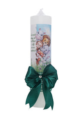 Trusou botez baieti cu Safari, culoare verde, costum, trusou si lumanare, REC3199