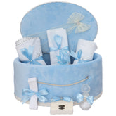 Trusou botez cu corona print, bleu, 9 piese, REC3429