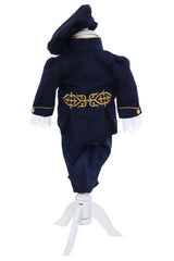 Costum print pentru botez baieti, 4 piese, bleumarin, REC3359