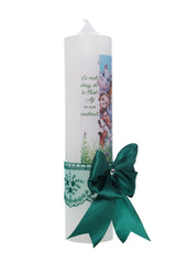 Trusou botez baieti cu Safari, culoare verde, costum, trusou si lumanare, REC3199