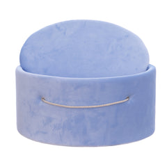 Cutie ovala transport trusou din catifea buretata, bleu, REC3323