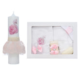 Set trusou botez cu lebada, lumanare si trusou, 8 piese, Recostore® REC5013/23
