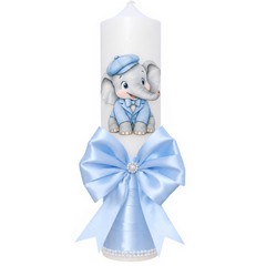 Set trusou botez cu elefant, lumanare si trusou, 8 piese, Recostore® REC5013/28