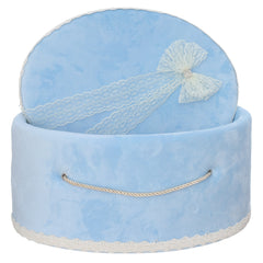 Cutie transport trusou din catifea buretata, bleu, REC3420