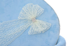 Cutie transport trusou din catifea buretata, bleu, REC3420