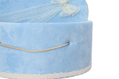 Cutie transport trusou din catifea buretata, bleu, REC3420