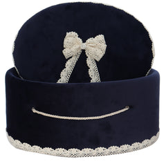 Cutie transport trusou din catifea buretata, bleumarin, REC3421