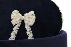 Cutie transport trusou din catifea buretata, bleumarin, REC3421