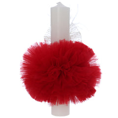 Lumanare botez, ingeras, 30x5.5 cm, rosu, Recostore®, REC5004/10