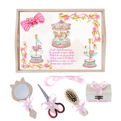 Set tava pentru taiere mot/ turta, model Carusel, roz, 6 piese, 35x20 cm, Recostore®, REC1967/211