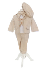 Trusou botez baieti, complet echipat, model ingeras Andrew, Crem, REC3123