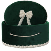 Cutie transport trusou din catifea buretata, verde, REC3422